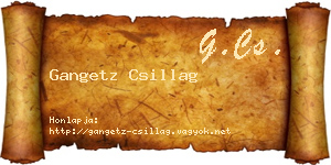 Gangetz Csillag névjegykártya
